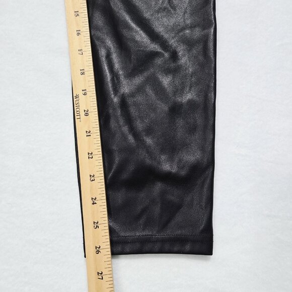 Fabletics Pant Womens L Black Faux‎ Leather Straight Leg Mid Rise Ankle Classic - Picture 9 of 11